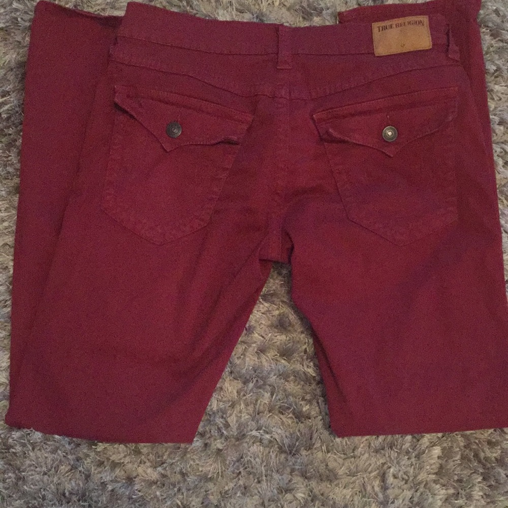 Man true religion burgundy maroon pants size 32